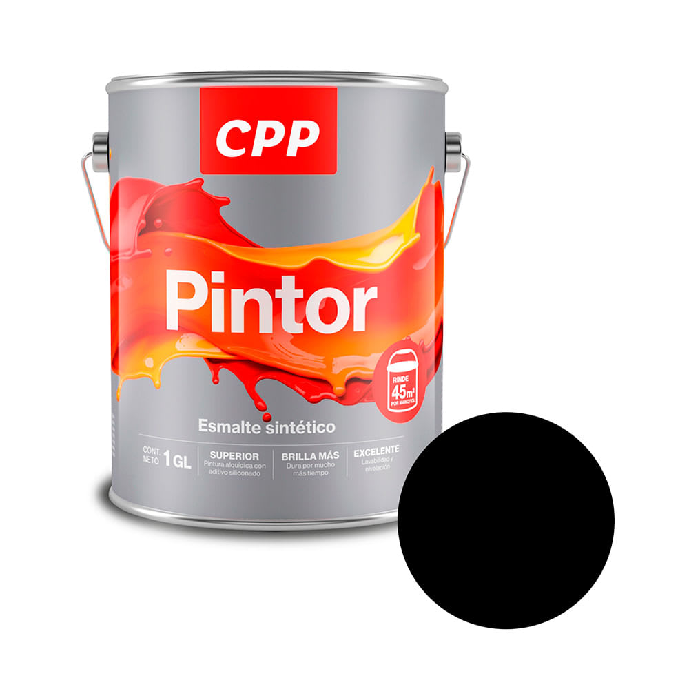 ESMALTE SINTETICO BRILLANTE NEGRO 1 GALON CPP