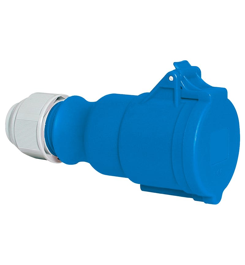 TOMA AEREA 16A 2P+T 250V AZUL 6H IP44 MULTI-GRIP 31001-TLS BALS1