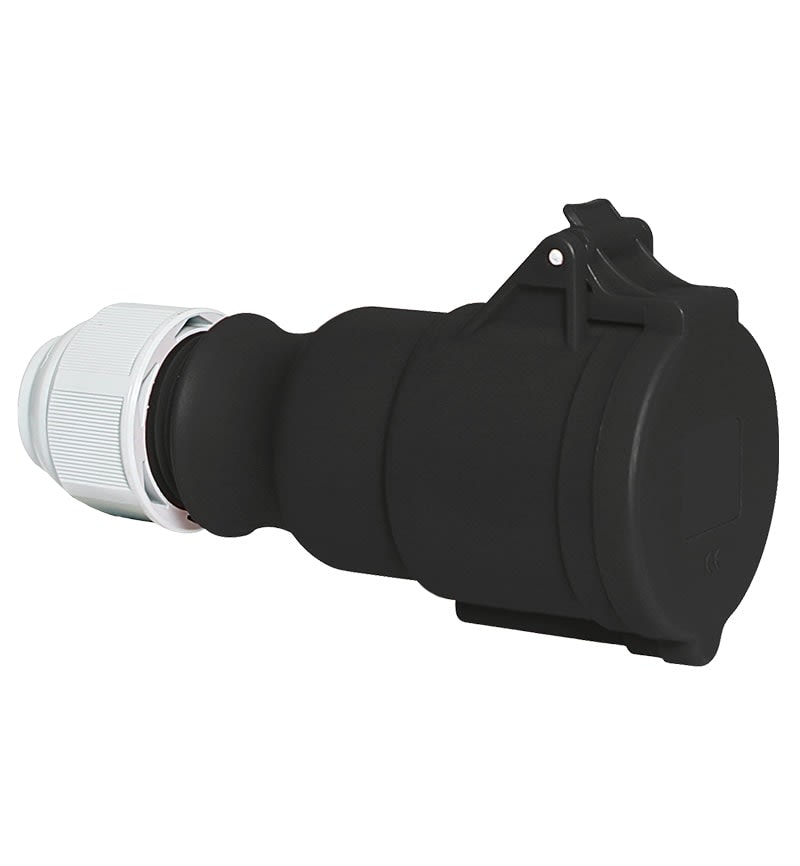 TOMA AEREA 32A 3P+T 500V NEGRO 7H IP44 MULTI-GRIP 31018-TLS BALS1