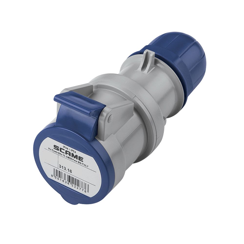 TOMACORRIENTE AEREO INDUSTRIAL 3X16A+T 250V IP44 9H OPTIMA 313.1644 SCAME1