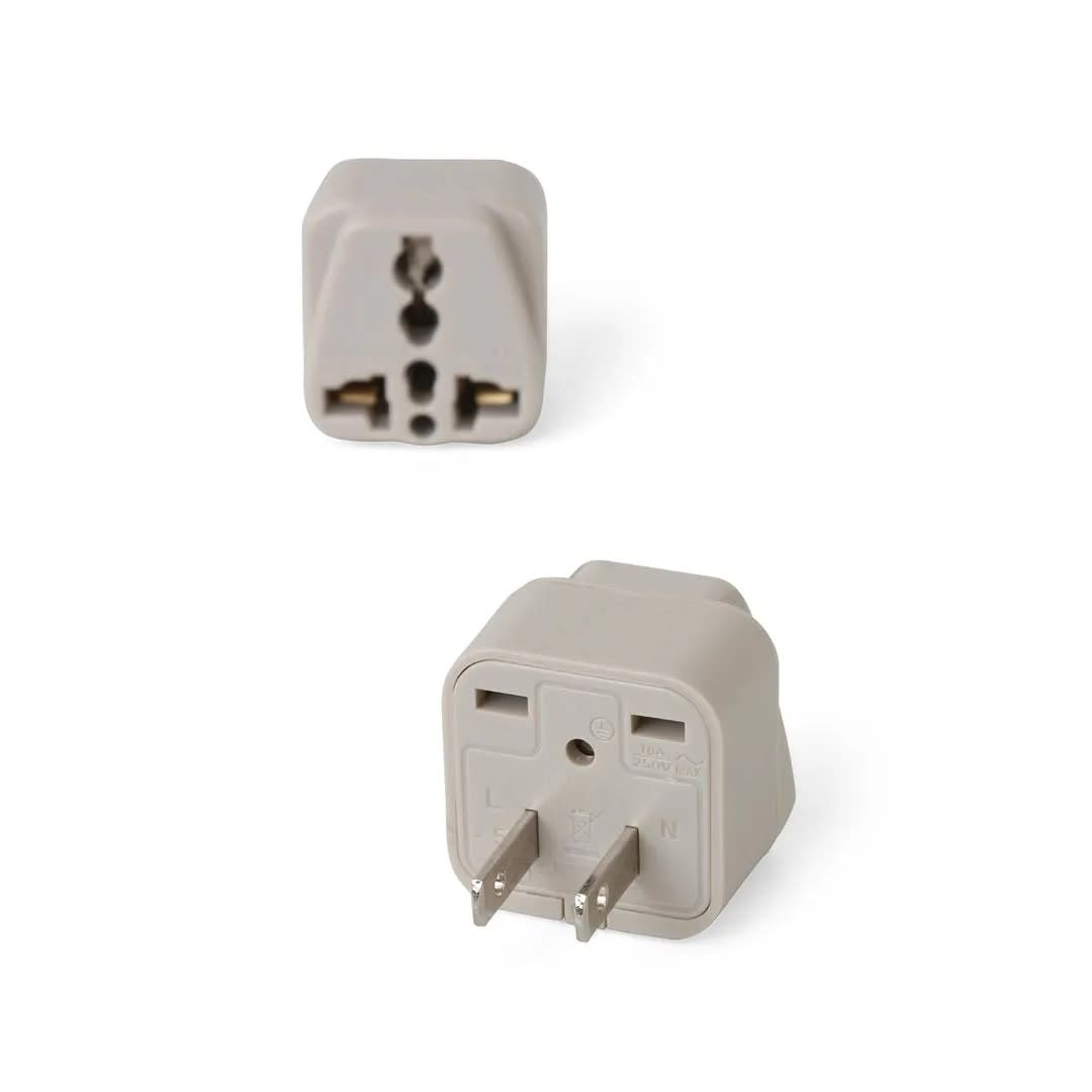 ADAPTADOR UNIVERSAL ESPIGA PLANA PVC 10A 250V BEIGE WONPRO