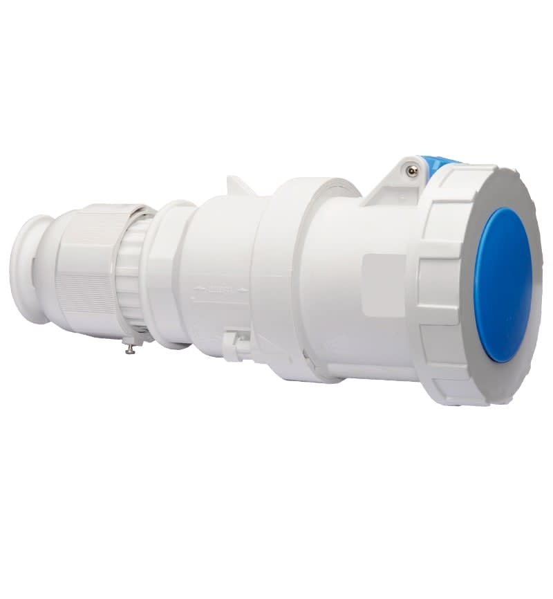 TOMA AEREA 63A 3P+T 250V AZUL 9H IP67 MULTI-GRIP TE-PLUS 3184 BALS