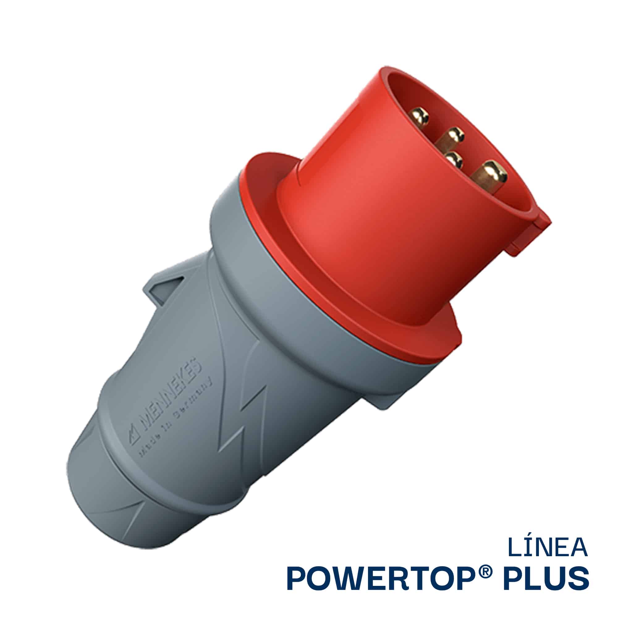 ENCHUFE 16AMP 3P+T 415V ROJO 6H IP44 POWERTOP PLUS (2 CUERPOS) REEMPLAZO 252 MENNEKES1