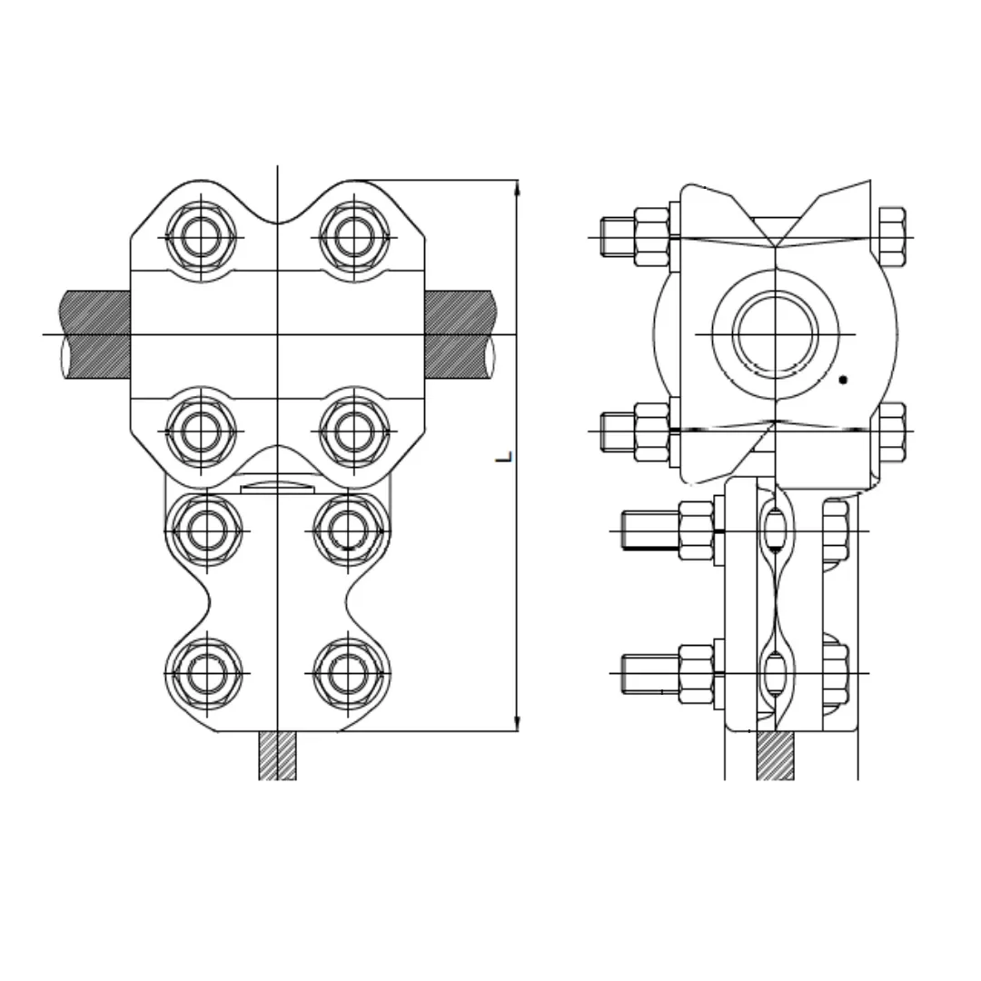 CONECTORES EN T ESTANDAR CABLE-CABLE P:185-300MM D:50-120MM MODELO 340.06 ARAGCU EI1
