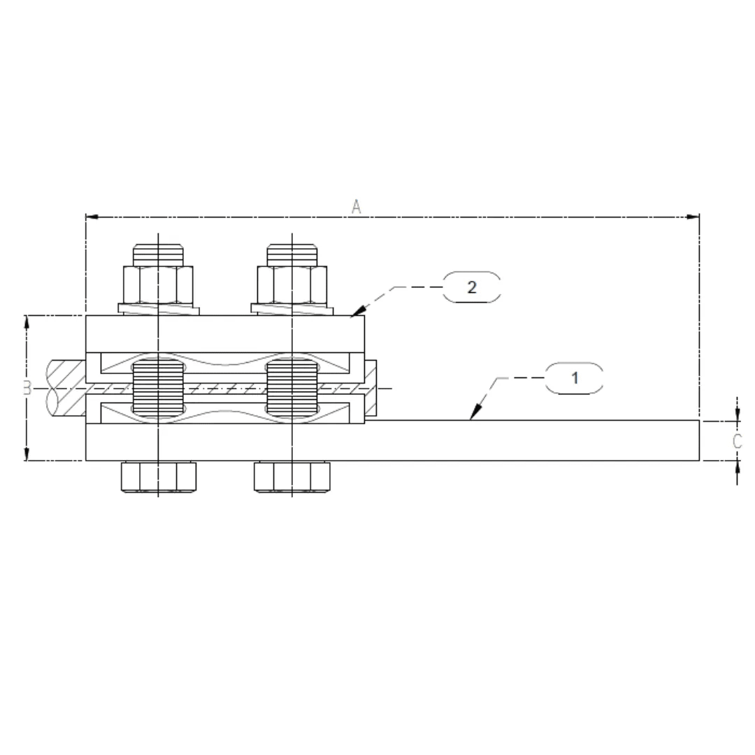 CONECTORES ESTANDAR RECTO CABLE-PLATINA C:50-120MM P:80X80MM MODELO 343.11 ARAGCU EI
