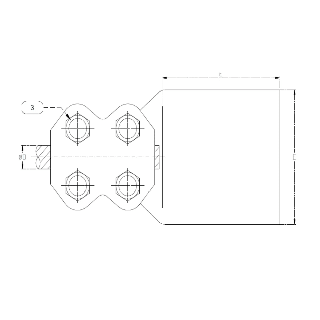 CONECTORES ESTANDAR RECTO CABLE-PLATINA C:50-120MM P:80X80MM MODELO 343.11 ARAGCU EI2