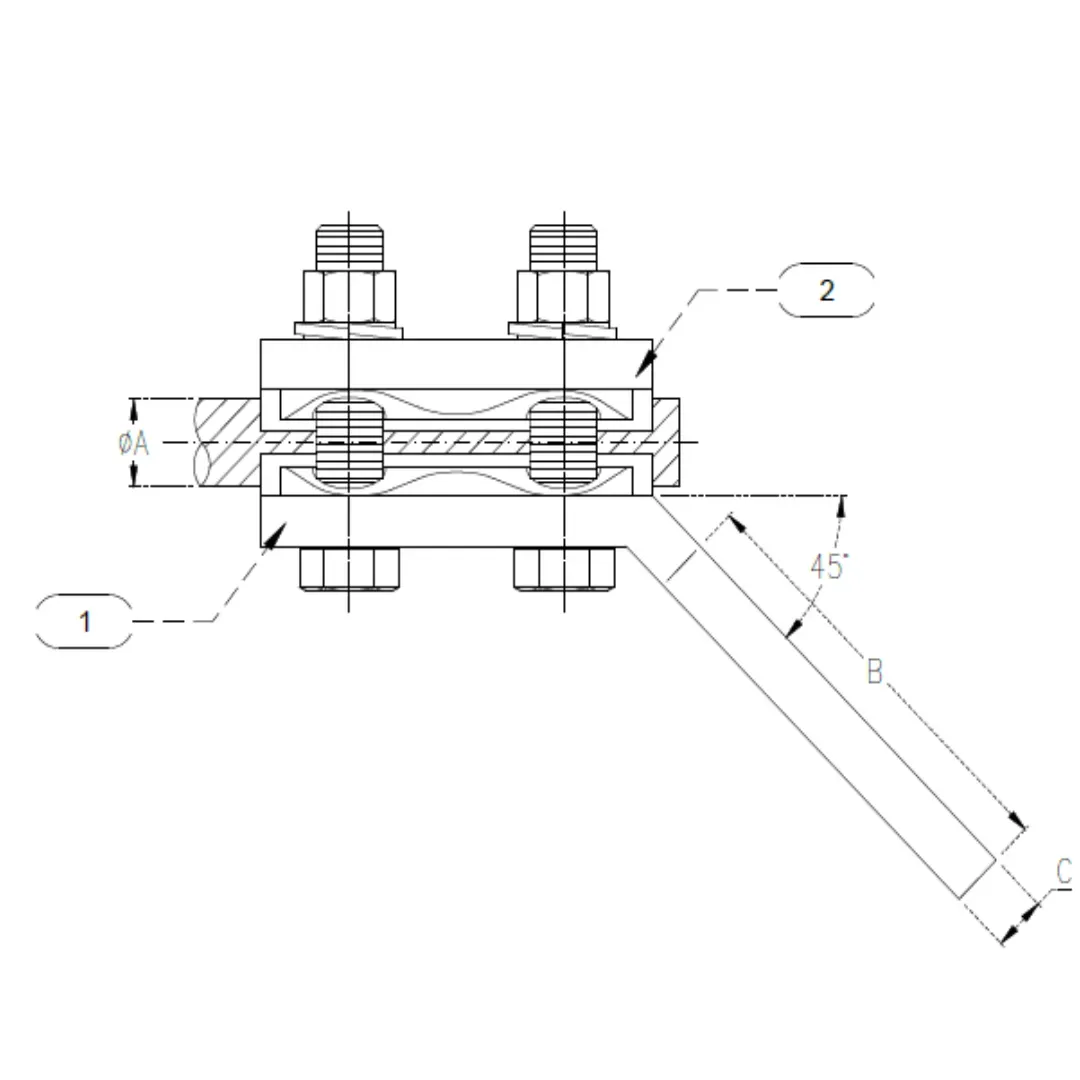 CONECTORES TERMINAL RECTO CABLE-PLATINA C:107-150MM P:60X80X10MM MODELO 343.88 ARAGCU EI2