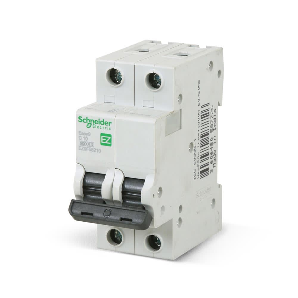 INTERRUPTOR TERMOMAGNETICO EASY9 MCB 2X10A EN PVC BLANCO SCHNEIDER ELECTRIC
