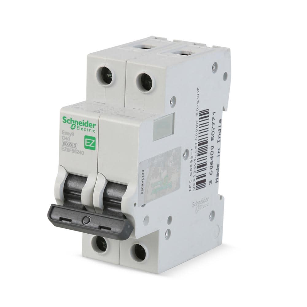 INTERRUPTOR TERMOMAGNETICO EASY9 MCB 2X40A BLANCO PVC SCHNEIDER ELECTRIC