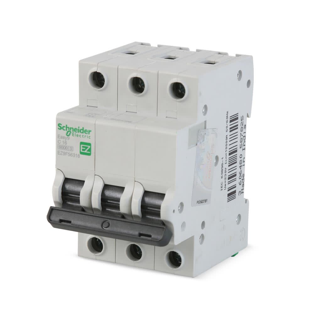 INTERRUPTOR TERMOMAGNETICO EASY9 3X16A BLANCO SCHNEIDER ELECTRIC