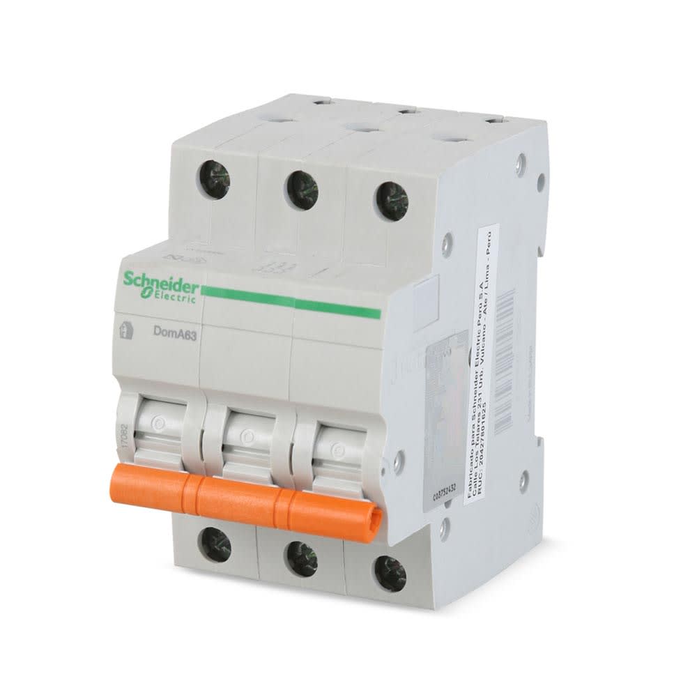 INTERRUPTOR TERMOMAGNETICO EASY9 3X25A BLANCO PVC SCHNEIDER ELECTRIC