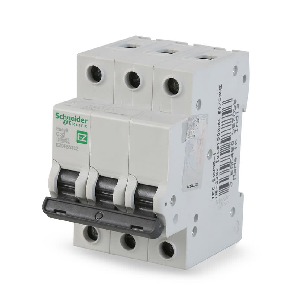 INTERRUPTOR TERMOMAGNETICO EASY9 3X32A BLANCO PVC SCHNEIDER ELECTRIC