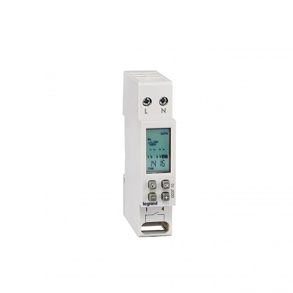 INTERRUPTOR HORARIO DIGITAL DIARIO/SEMANAL 16A 220V 60HZ 1NA 1 MODULO 3710 LEGRAND