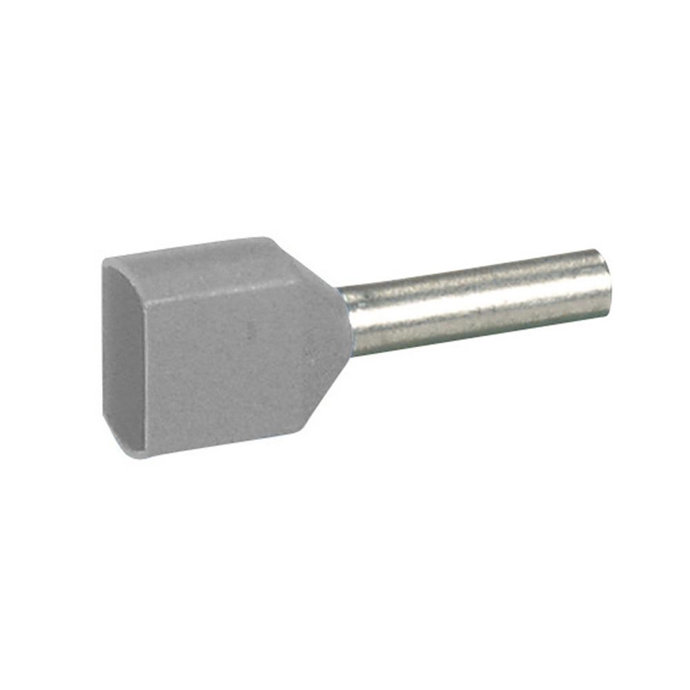 TERMINAL DOBLE AISLADO 2X14AWG (2X2.5MM2) GRIS X100UND 37690 LEGRAND