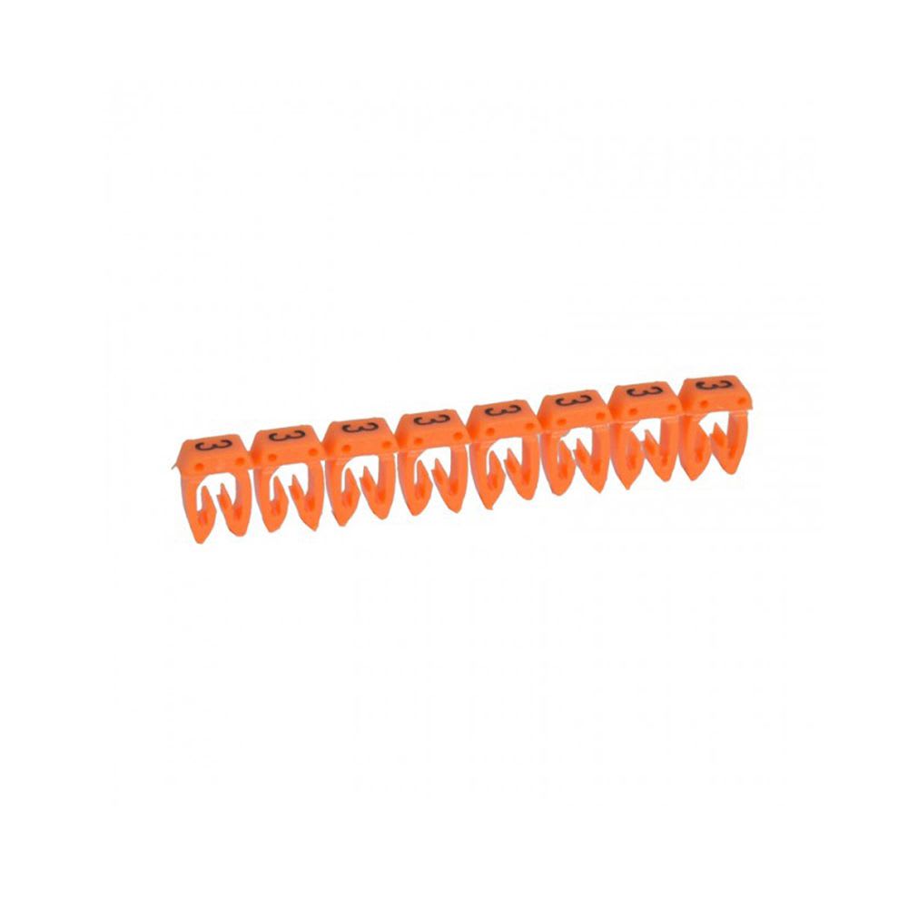 MARCADOR NUMERO: 3 PARA CABLE 0.5-1.5MM2 ANARANJADO X30UND 38213 LEGRAND