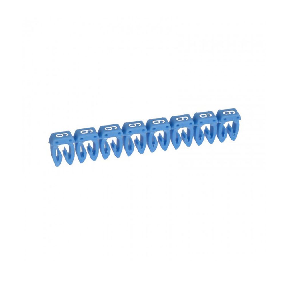 MARCADOR NUMERO: 6 PARA CABLE 0.5-1.5MM2 AZUL X30UND 38216 LEGRAND