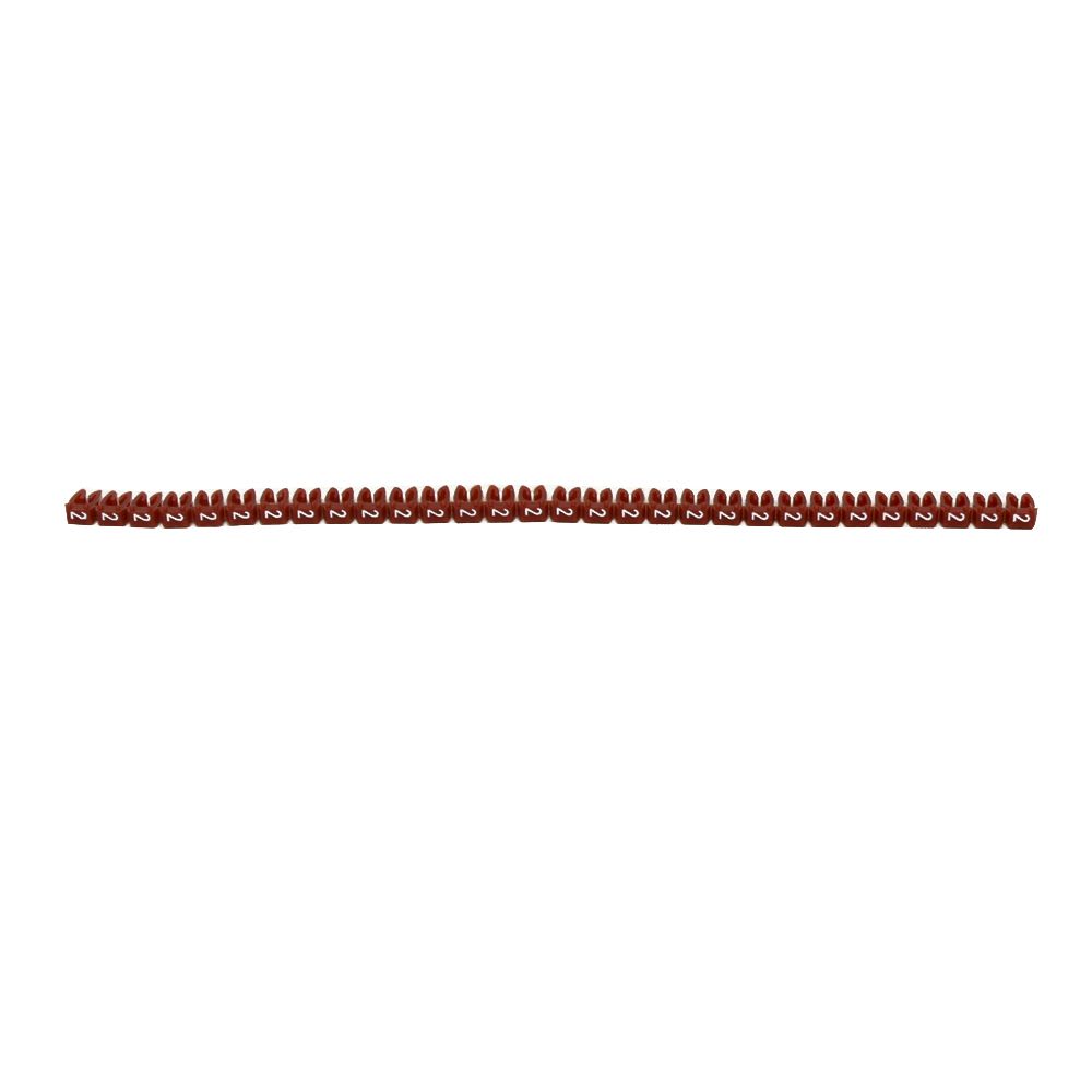 MARCADOR NUMERO: 2 PARA CABLE 1.5-2.5MM2 ROJO X30UND 38222 LEGRAND1