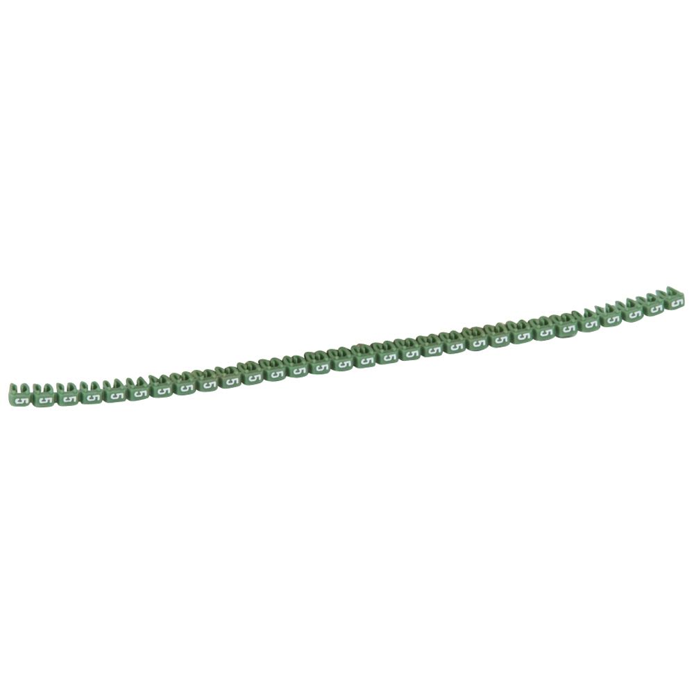 MARCADOR NUMERO: 5 PARA CABLE 1.5-2.5MM2 VERDE X30UND 38225 LEGRAND1