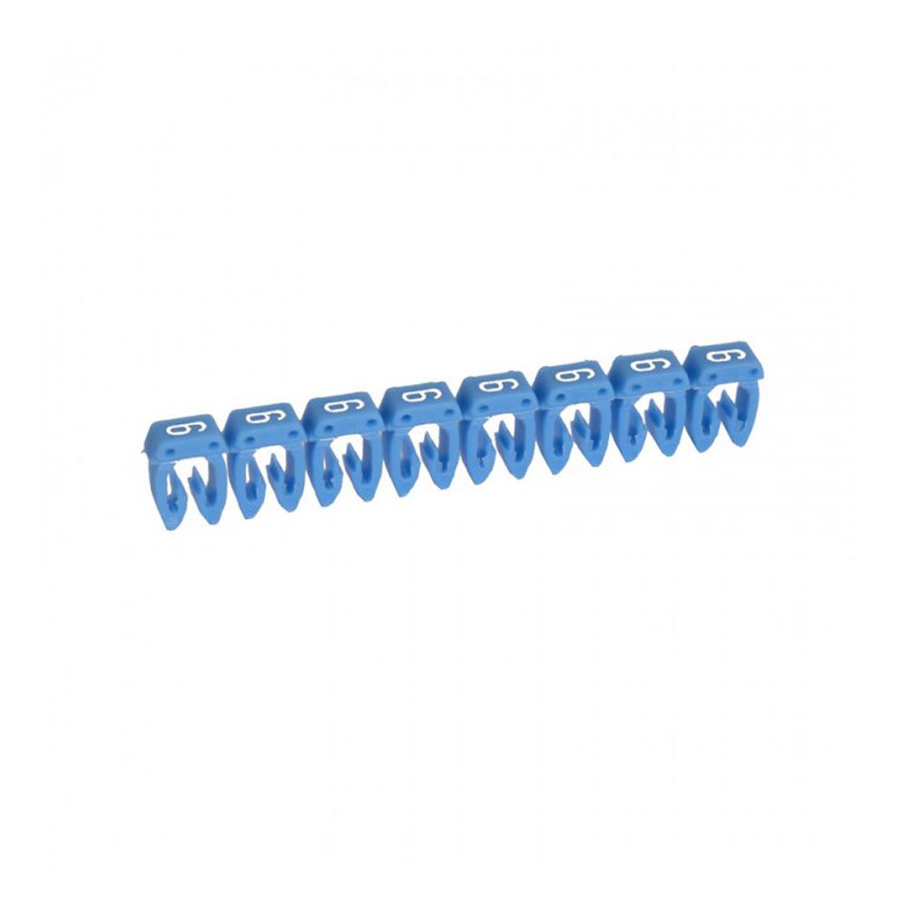 MARCADOR NUMERO: 6 PARA CABLE 1.5-2.5MM2 AZUL X30UND 38226 LEGRAND