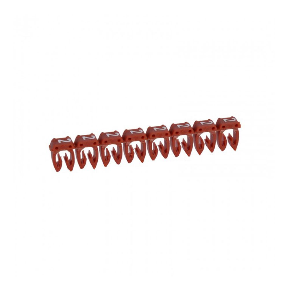 MARCADOR NUMERO: 2 PARA CABLE 4-6MM2 ROJO X20UND 38232 LEGRAND