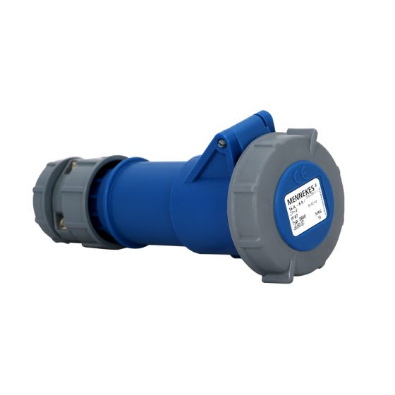 TOMA AEREO 16AMP 2P+T 230V AZUL 6H IP67 POWERTOP, PINES NIQUELADOS MENNEKES2