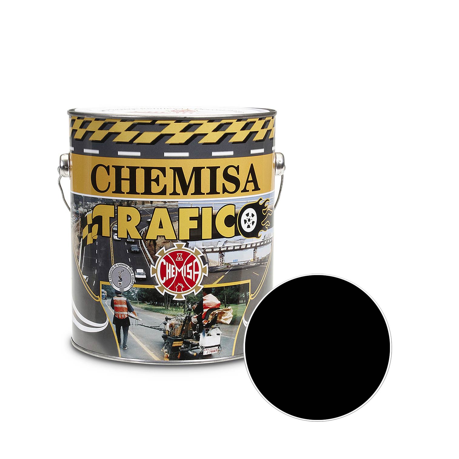 PINTURA TRAFICO CAUCHO CLORADO NEGRO MATE 1 GAL CHEMISA