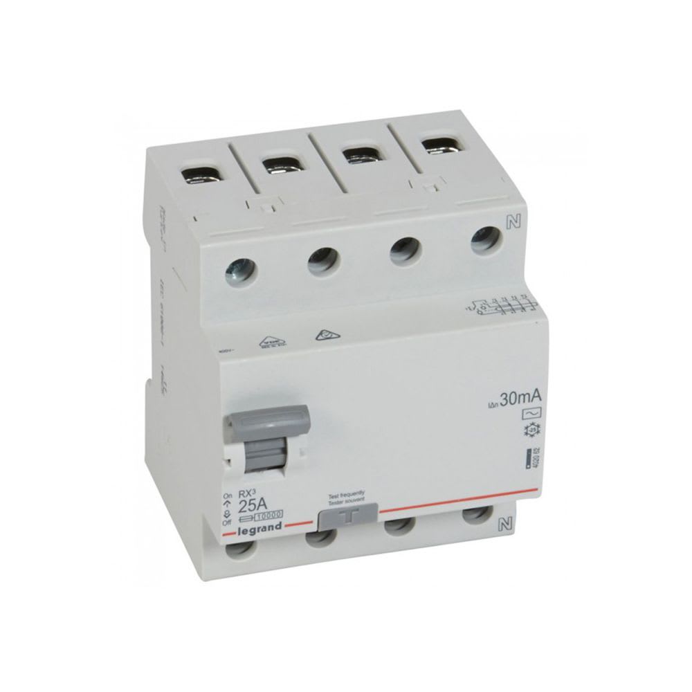 INTERRUPTOR DIFERENCIAL 4X25A 30MA 230V RX3 TIPO AC 402062 LEGRAND1