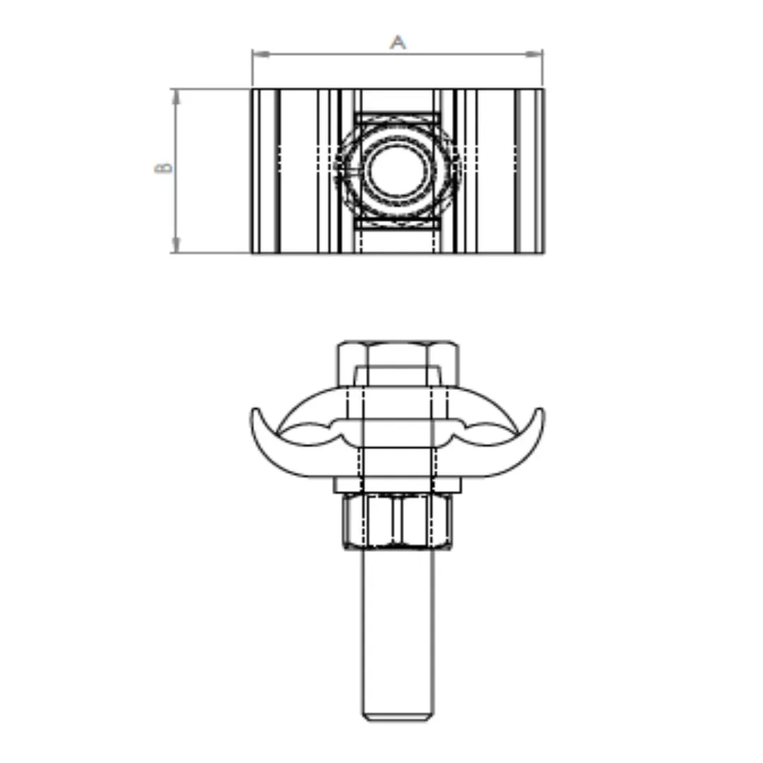 CONECTORES BIFILAR DE BRONCE 2 TAPAS 1 PERNO PARA PUESTA A TIERRA-ESTRUCTURAS METALICAS D:25MM P:Ø1/2''X2'' MODELO 405.221 ARAGCU EI2