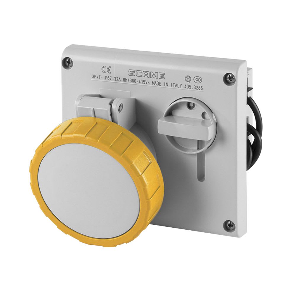 TOMACORRIENTE P/EMPOTRAR C/ENCLAVAMIENTO 3X32A+T 130V IP67 4H OMNIA 405.3272 SCAME1