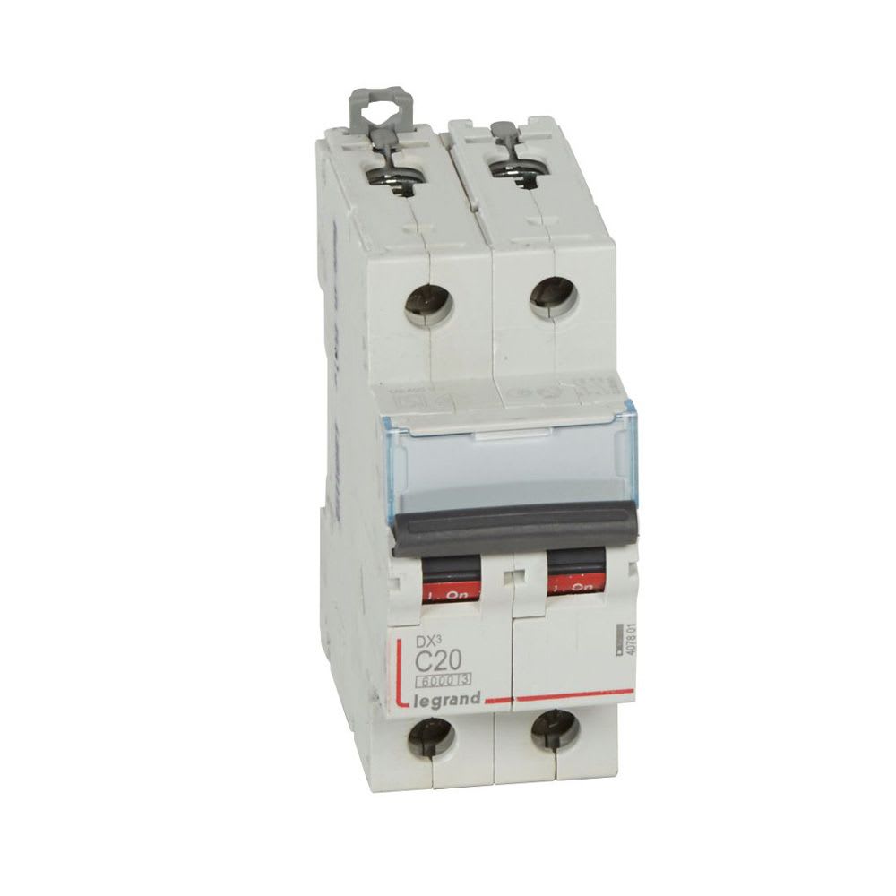 INTERRUPTOR TERMOMAGNETICO 2X20A 10KA 230/400V TIPO C DIN 407801 LEGRAND