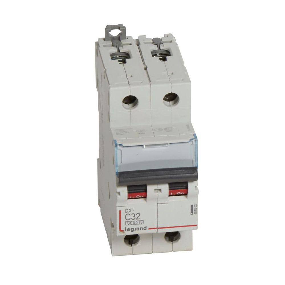 INTERRUPTOR TERMOMAGNETICO 2X32A 10KA 230/400V TIPO C DIN 407803 LEGRAND