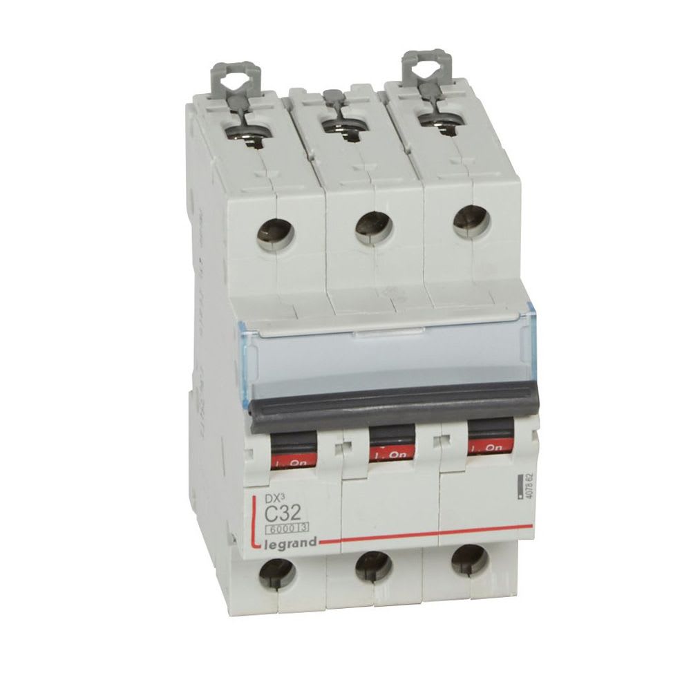 INTERRUPTOR TERMOMAGNETICO 3X32A 10KA 230/400V TIPO C DIN 407862 LEGRAND