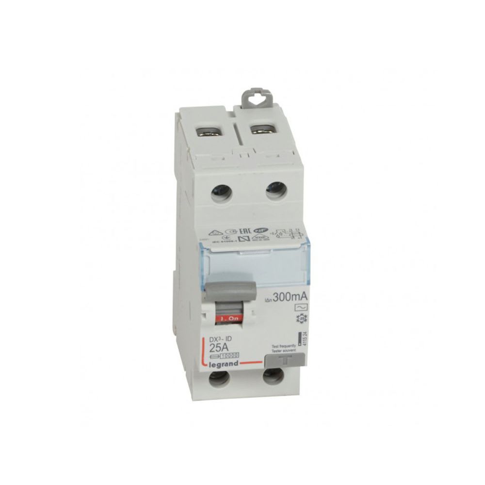 INTERRUPTOR DIFERENCIAL 2X25A 300MA 230V 2 MODULOS DIN 411524 LEGRAND1