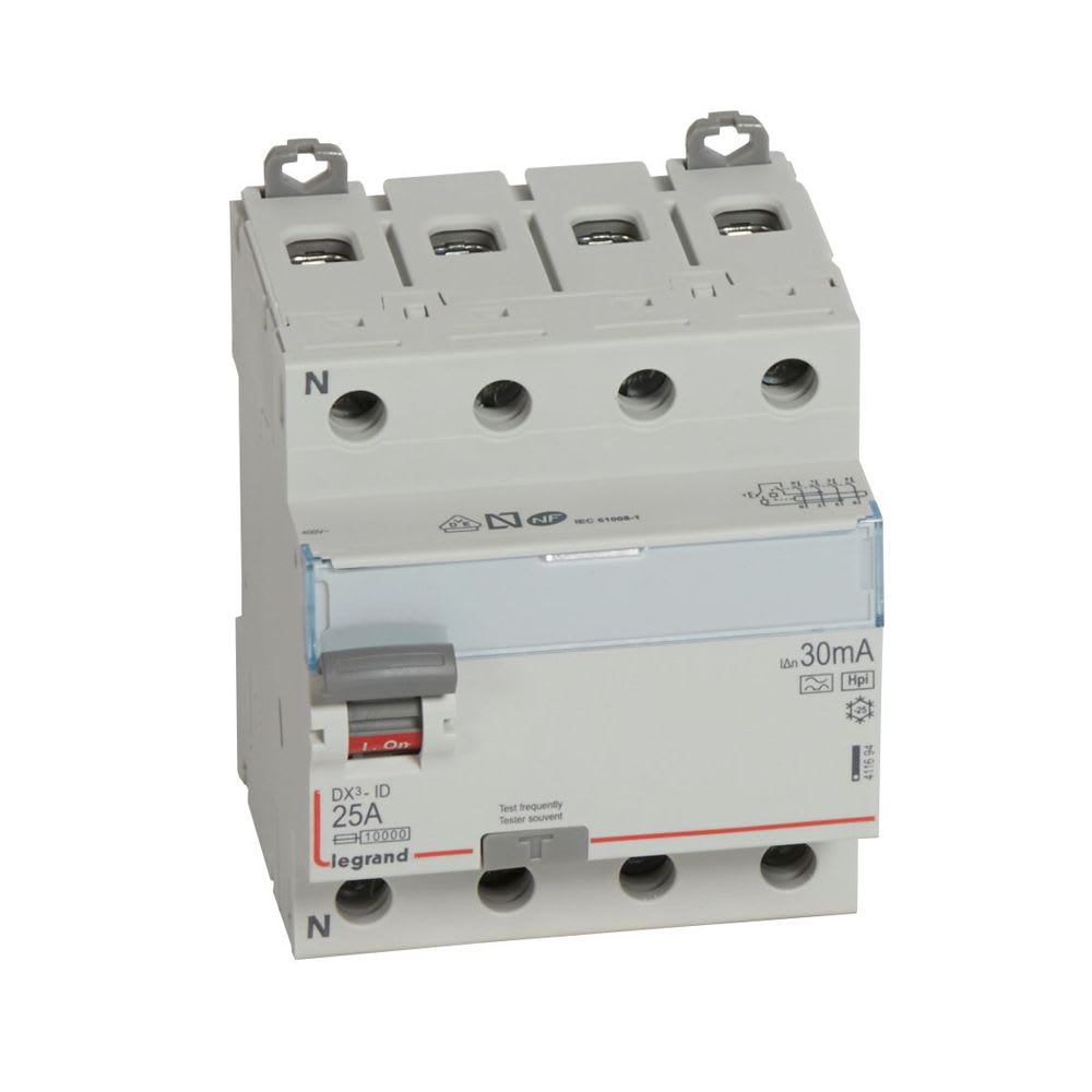 INTERRUPTOR DIFERENCIAL 4X25A 230V 30MA HPI DX3-ID 411694 LEGRAND