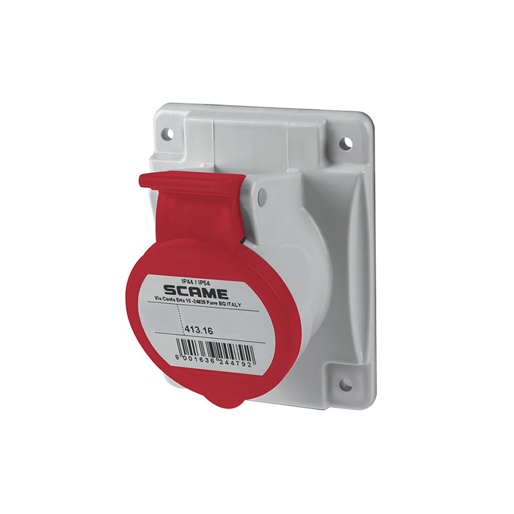 TOMACORRIENTE P/EMPOTRAR INCLINADO 3X16A+T 415V IP44 6H OPTIMA 413.1666 SCAME1