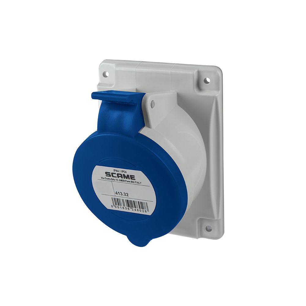 TOMACORRIENTE P/EMPOTRAR INCLINADO 3X32A+T 250V IP44 9H OPTIMA 413.3264 SCAME1