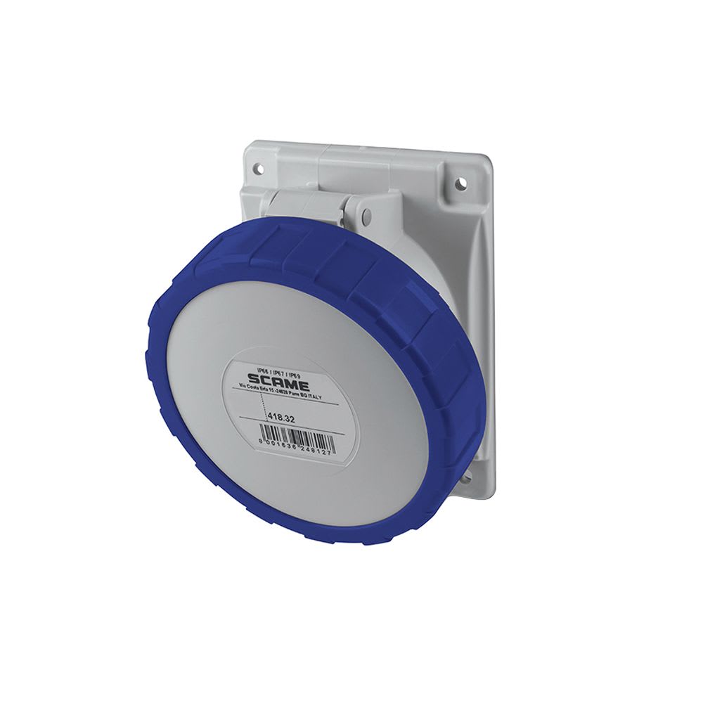 TOMACORRIENTE P/EMPOTRAR INCLINADO 3X32A+T 250V IP67 9H OPTIMA 418.3264 SCAME1