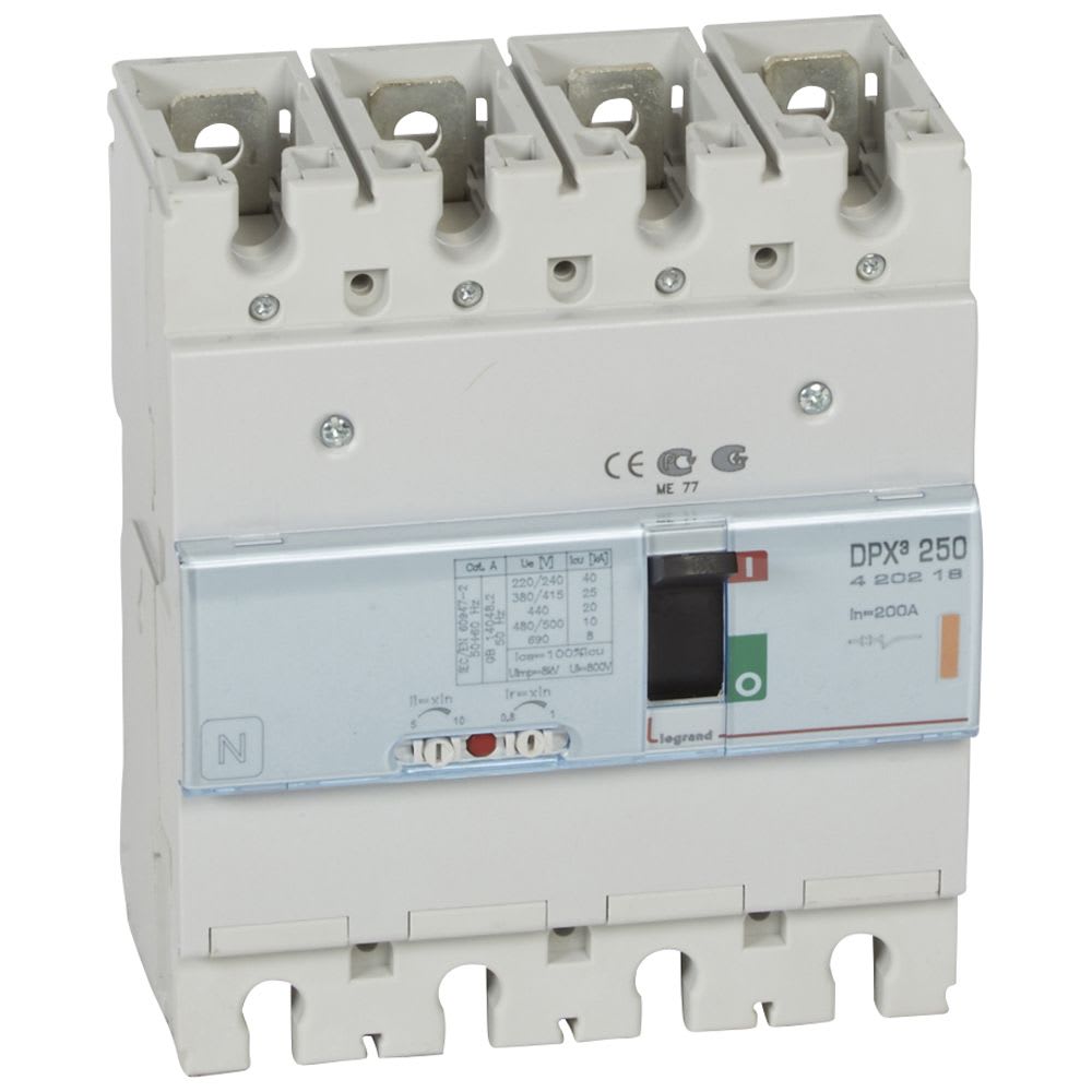 INTERRUPTOR TERMOMAGNETICO REGULABLE 4X200-250A 36KA 400V 420249 LEGRAND