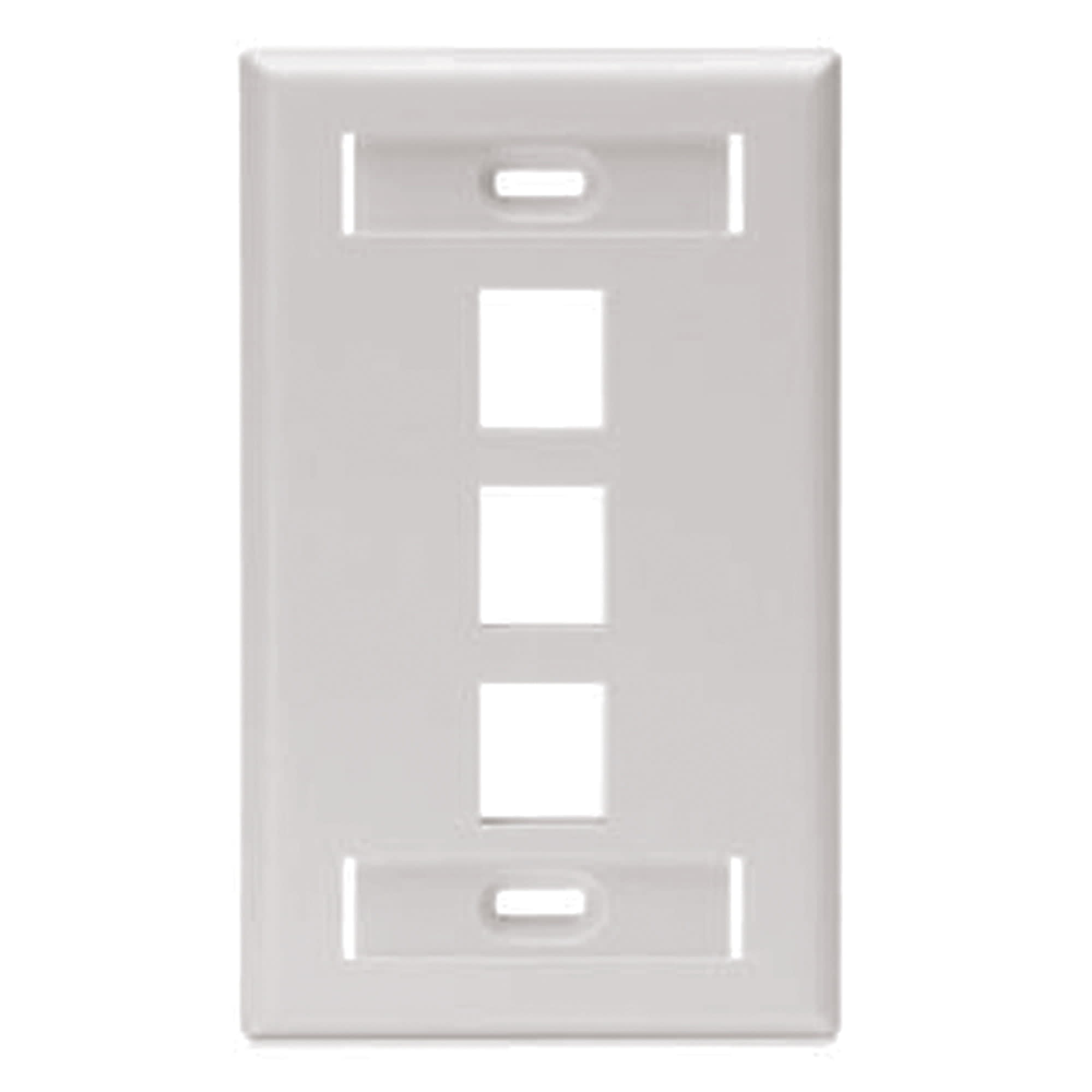FACE PLATE (PLACA) C/IDENTIF 3 PUERTOS BLANCO LEVITONDATA1