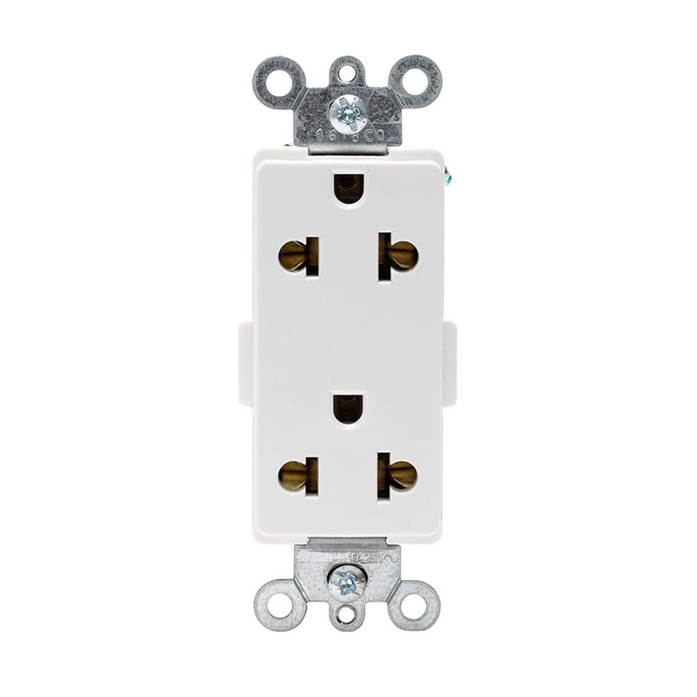 TOMACORRIENTE UNIVERSAL DOBLE 2X15A+T 250V BLANCO DECORA 5835-W LEVITON