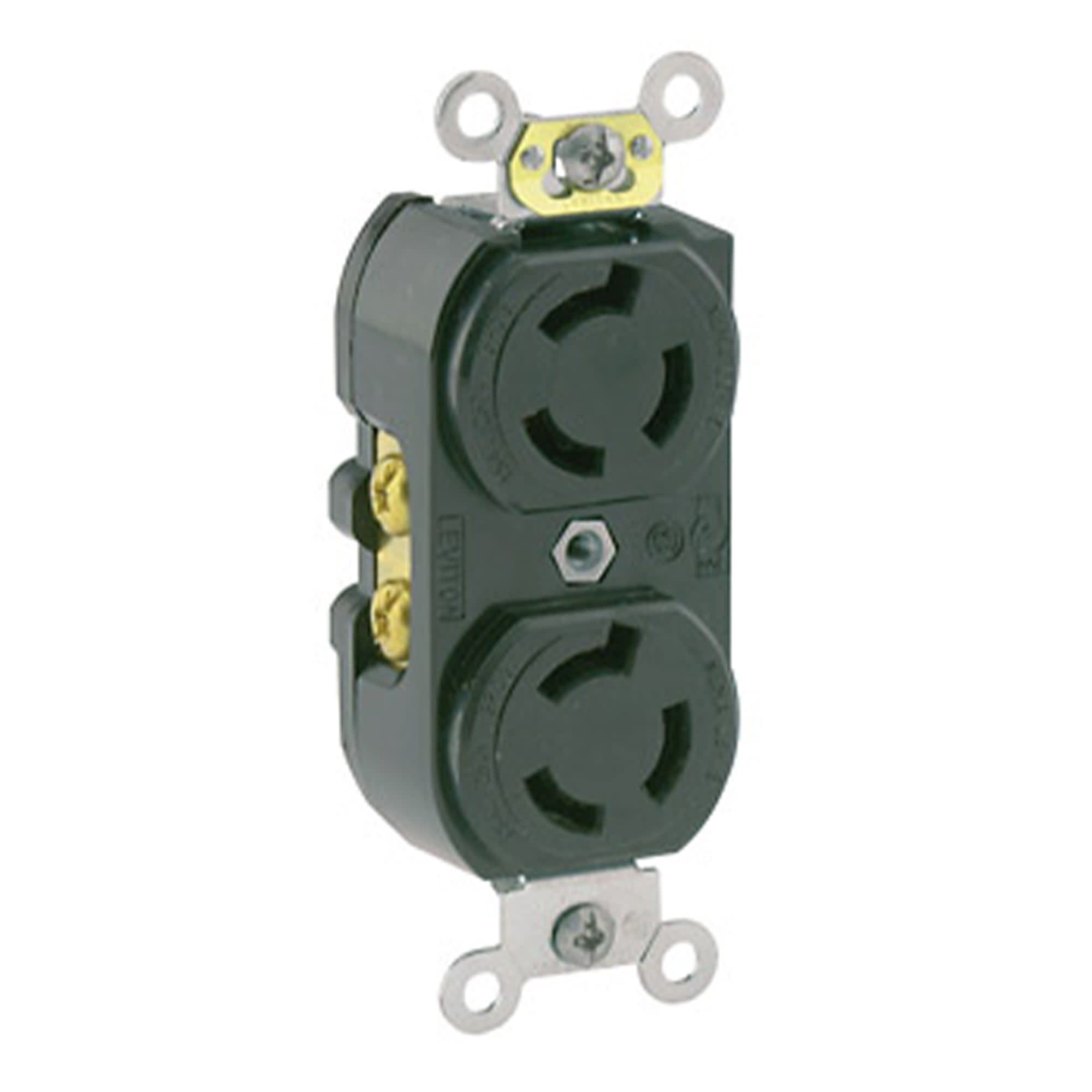 TOMA DOBLE EMPOTRAR 2X15A 250V L6 C/SEGURO LEVITON1