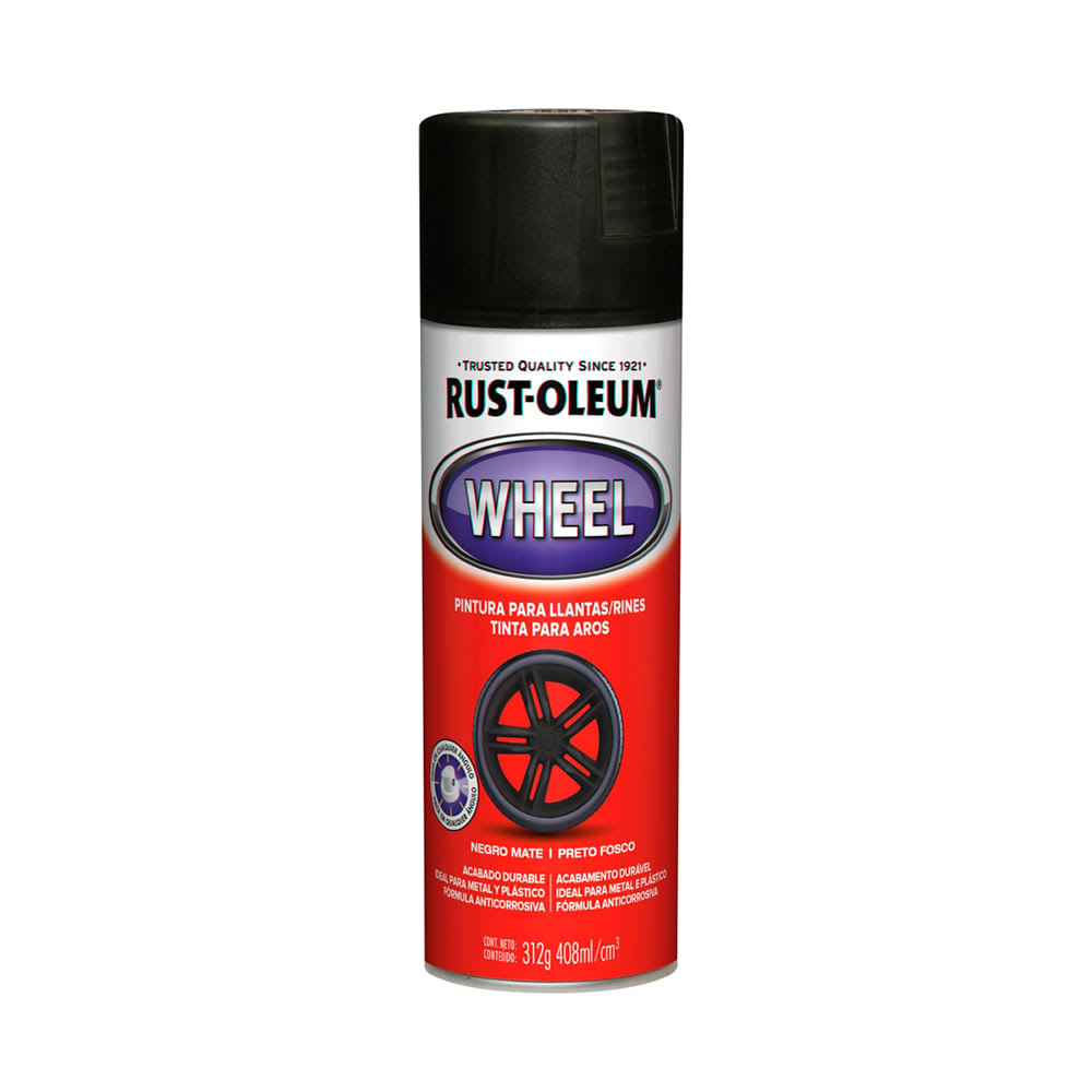 SPRAY AUTOMOTRIZ NEGRO MATE 312G PARA RUEDAS RUST OLEUM