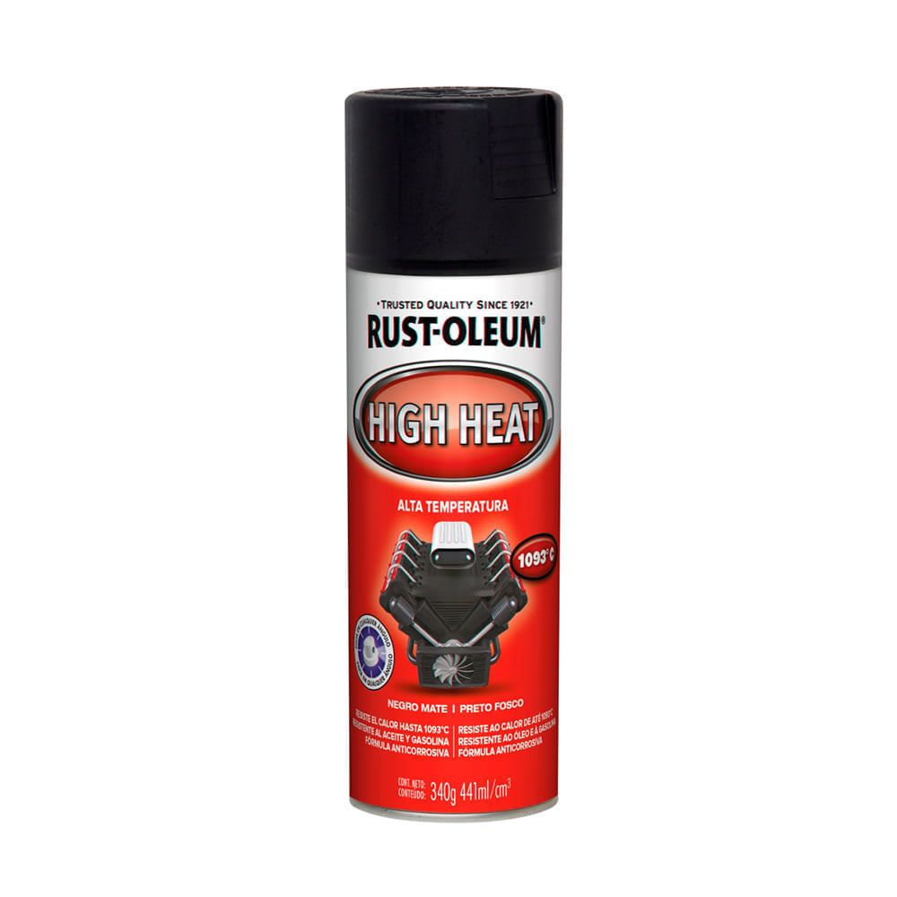 SPRAY AUTOMOTRIZ ALTA TEMPERATURA NEGRO 340 GRAMOS RUST OLEUM1