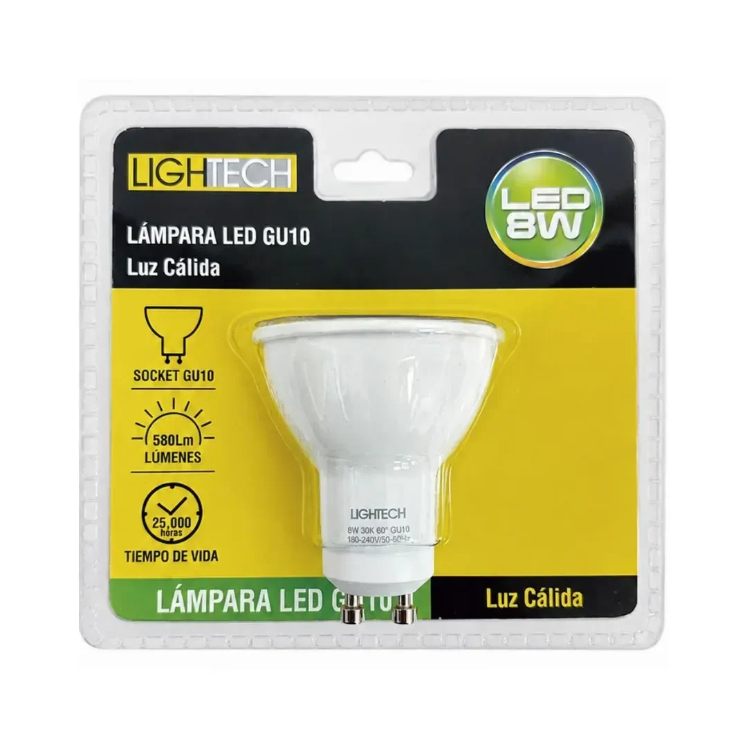 DICROICO LED GU10 8W LUZ CALIDA LIGHTECH3