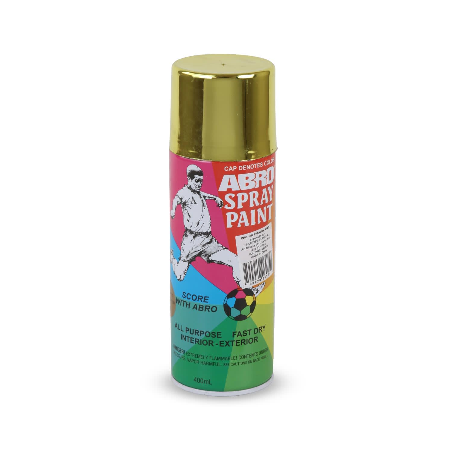 PINTURA SPRAY METALICO PREMIUM ORO 18K ABRO1