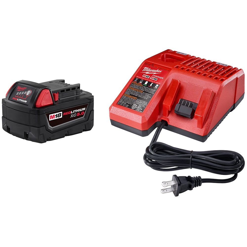 BATERIA M18 HIGH OUTPUT XC 5.0AH + CARGADOR 220V 48-5950 MILWAUKEE