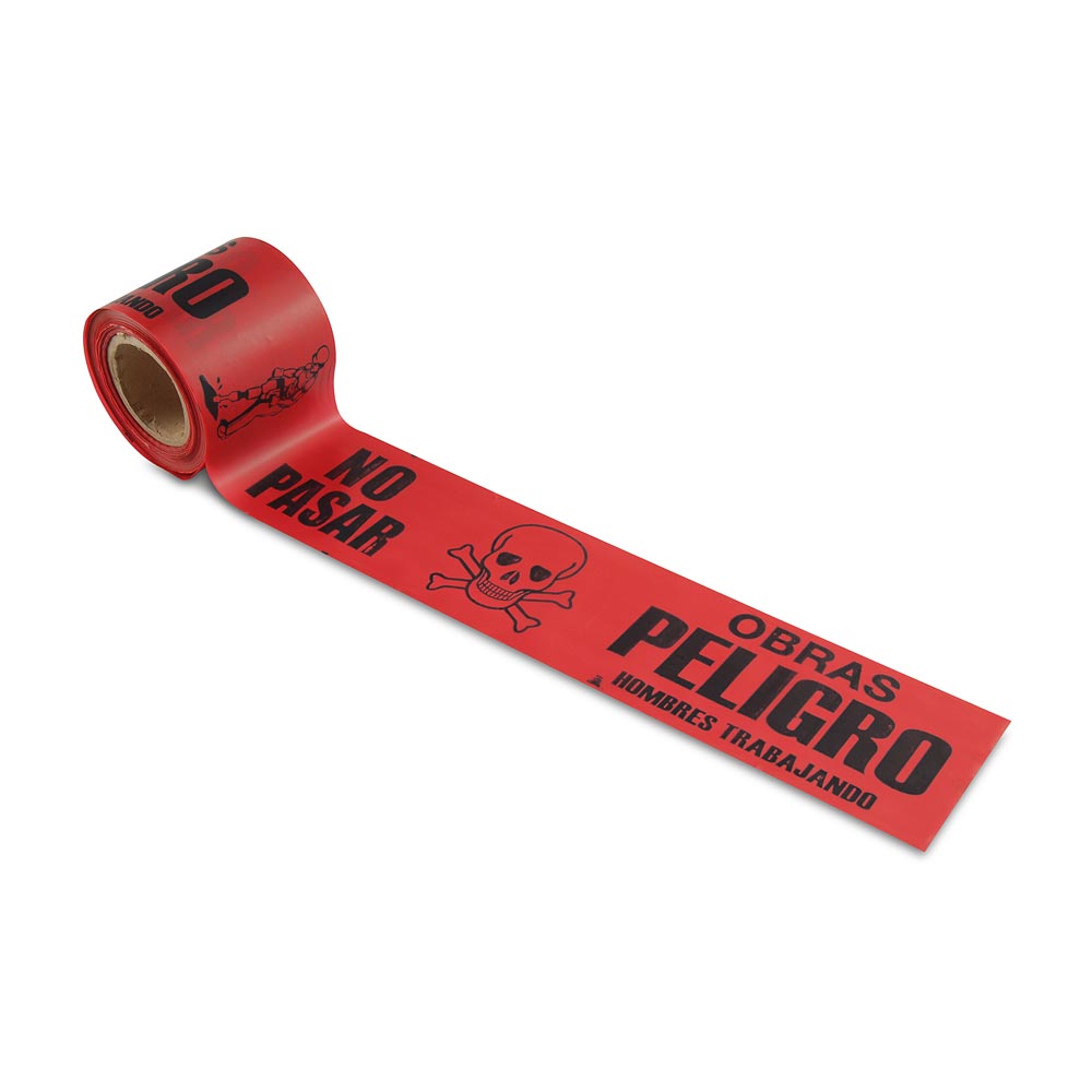 ROLLO DE CINTA DE PELIGRO ROJO 55 METROS INDESPERU1