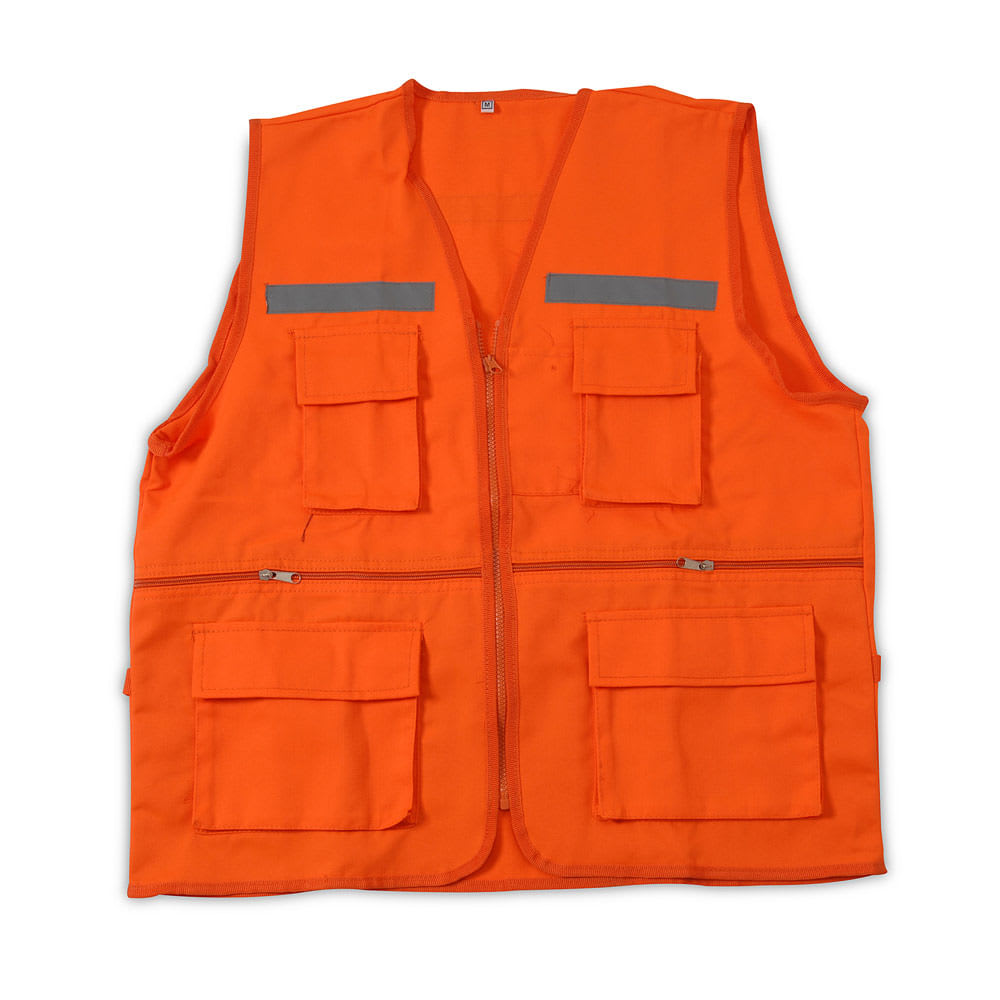 CHALECO DE DRILL NARANJA TALLA S MODELO ECONOMICO WERKEN1