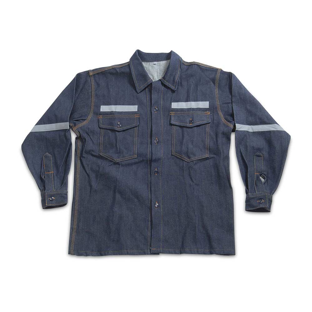 CAMISA DENIM 100% ALGODON CON CINTA REFLECTIVA - TALLA: SMALL WERKEN