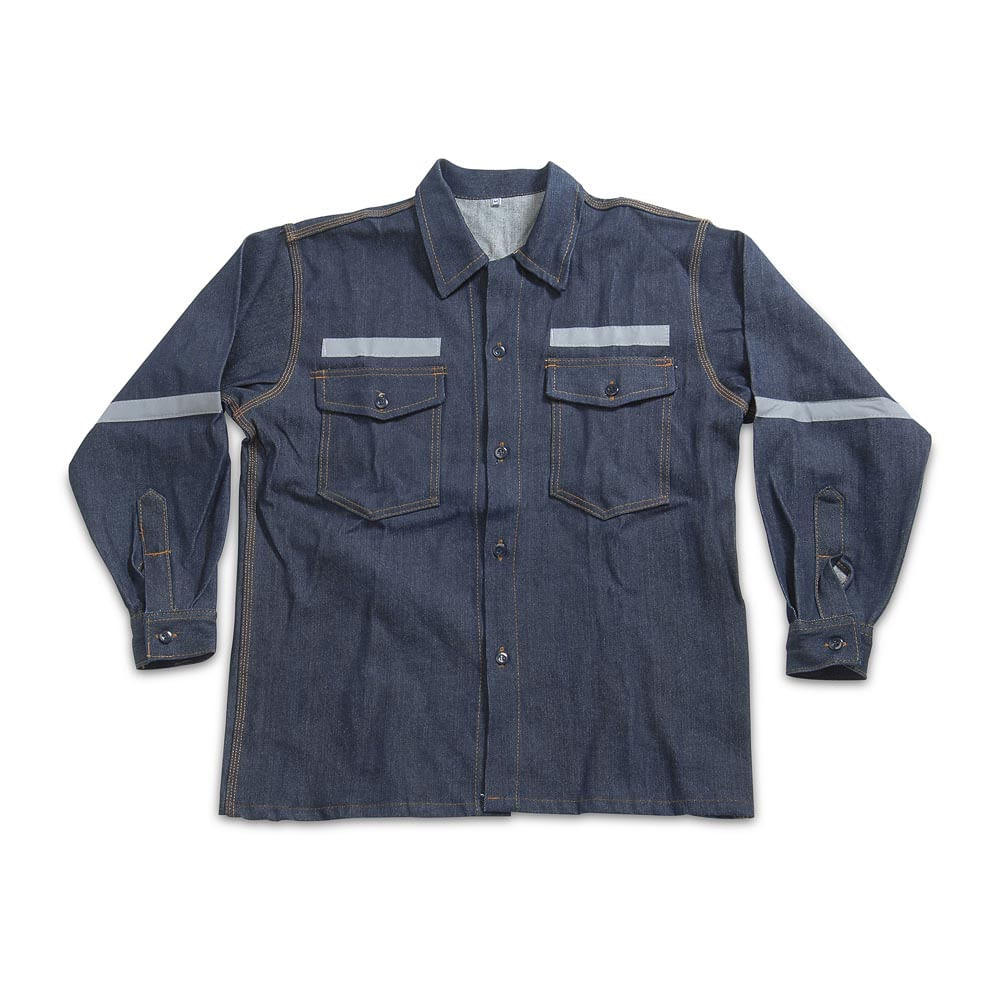 CAMISA DENIM 100% ALGODON CON CINTA REFLECTIVA - TALLA MEDIUM WERKEN1